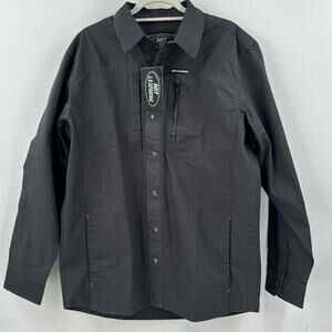NWT Hot Leathers RSM1001 Men's Black Performance Long Sleeve Riding Shirt